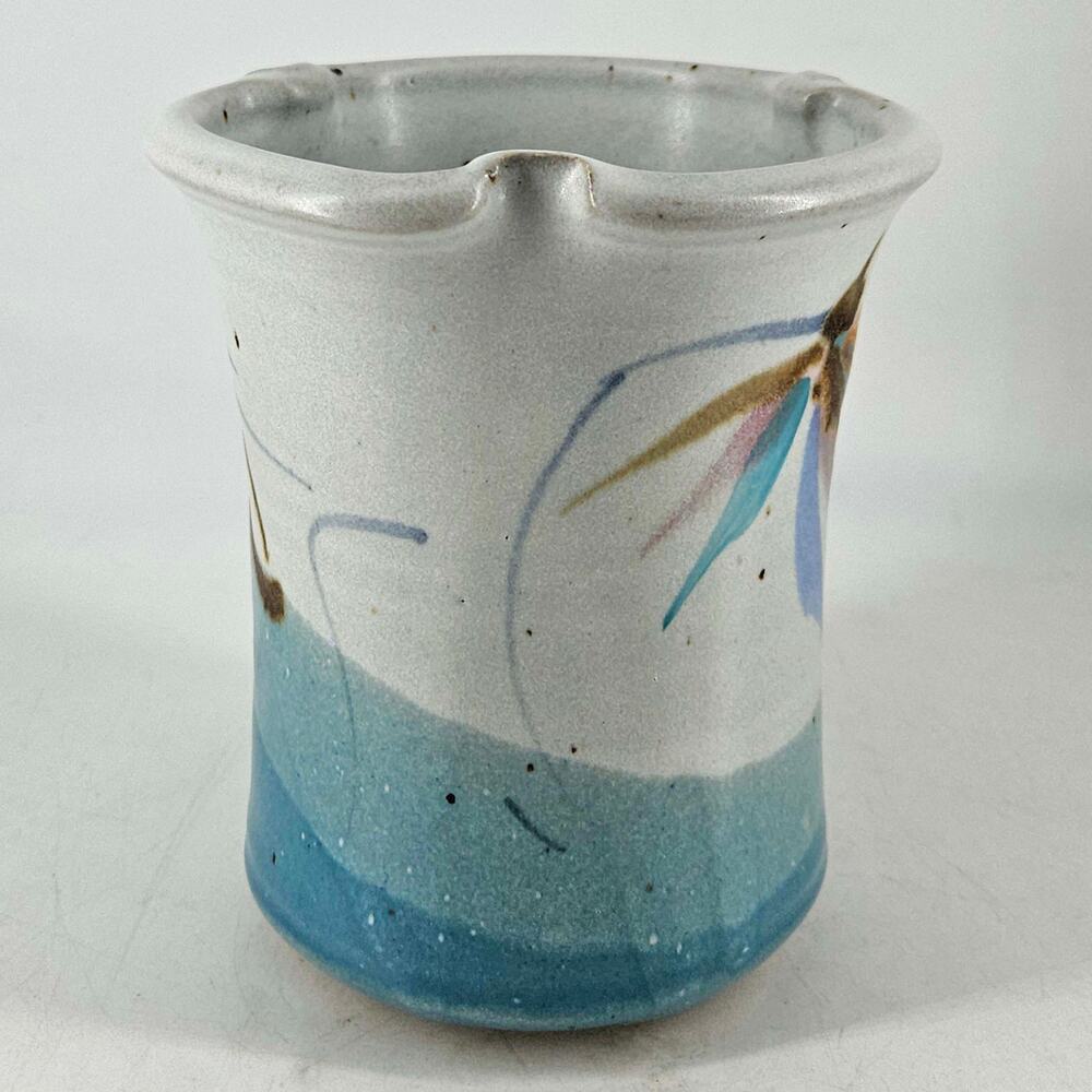 Vintage Studio Art Pottery Folk art style vase utensil holder crock - Picture 3 of 5